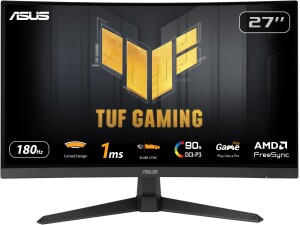 ASUS TUF Gaming VG27VQ3B Gaming Monitor 27 inch Full HD, Curved, 180Hz, ELMB SYNC, FreeSync, 1ms response time, 90% DCI-P3, DisplayWidget Center