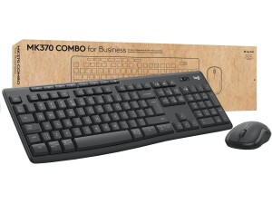 Logitech MK370 Combo for Business, Full-Size Wireless Keyboard and Wireless Mouse, Secure Logi Bolt USB receiver, Bluetooth, Globally Certified Windows/Mac/Chrome, Linux, QWERTY UK English - Graphite