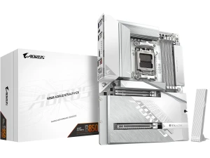 GIGABYTE B850 AORUS STEALTH ICE Motherboard - AMD Ryzen 9000 Series CPUs, 14+2+2 Phases Digital VRM, up to 8200MHz DDR5 (OC), 2xPCIe 5.0 + 2xPCIe 4.0 M.2, WIFI 7, 5 GbE LAN, USB 3.2 Gen 2