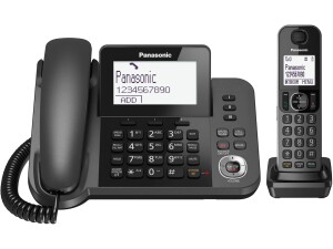 Panasonic KX-TGF320 Corded and Cordless Home office Telephone Kit with Answerphone and Nuisance Call Blocker - Black