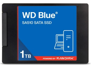WD Blue SA510 2.5”/7mm SATA SSD 1TB (Up to 560MB/s sequential read speed, 3D NAND, Acronis True Image, SANDISK Dashboard)