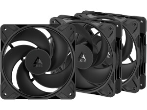 ARCTIC P12 Pro Reverse – 3 Pack – 120 mm Premium Fan with Reverse Airflow, PWM Fan with Y cable splitter, 500-3000 rpm, 0 rpm <5% PWM, hydrodynamic bearing, 4-Pin - Black