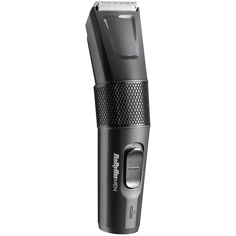 Rechargeable cordless hair trimmer for men with adjustable length settings. High-quality grooming device for precise haircutting.
