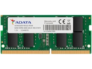 ADATA Premier 16GB, DDR4, 3200MHz (PC4-25600), CL22, SODIMM Memory, 2048x8