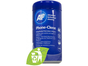AF Phone & Headset Cleaning Wipes - Contains Alcohol - for Hotdesk, Desk, Call Centre, Games Consoles, Desk Telephone, Reception etc.