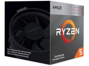 AMD Ryzen 5 3400G Processor (Integrated Radeon™ RX Vega 11 Graphics. 4 cores / 8 threads. 65W TDP. AM4 socket. 6 MB L2+L3 cache. Boost clock up to 4.2 GHz. Wraith Stealth cooler included)