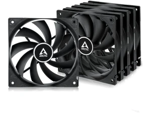 ARCTIC F12 (5 Pack) - PC Fan, 120mm Case Fan, Low Noise, Quiet motor, Computer, Fan Speed: 1350 rpm - Black