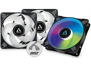 ARCTIC P12 PWM PST A-RGB (3 Pack) - PC Fan, 120mm Fan, PC Case Fan, Optimized for static pressure, Semi-passive: 200-2000 rpm