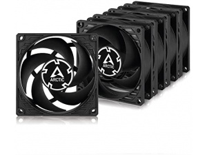 ARCTIC P8 PWM PST (5 Pack) - PC Fan, 80mm Fan, PC Case Fan, PWM Sharing Technology (PST), Pressure-Optimised, Quite motor, Computer, Fan Speed: 200-3000 rpm - Black