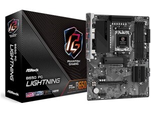 ASRock B650 PG Lightning AMD AM5 Socket Motherboard, ATX, 4x DDR5 Slots, 3x M.2 Sockets, Fitted I/O Shield, 2.5GbE LAN, 1x HDMI Port