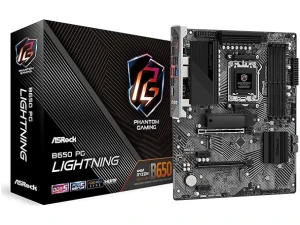 ASRock B650 PG Lightning AMD AM5 Socket Motherboard, ATX, 4x DDR5 Slots, 3x M.2 Sockets, Fitted I/O Shield, 2.5GbE LAN, 1x HDMI Port