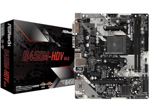 ASRock B450M-HDV R4.0 Socket AM4/ AMD Promontory B450/ DDR4/ SATA3&USB3.1/ M.2/ A&GbE/MicroATX Motherboard