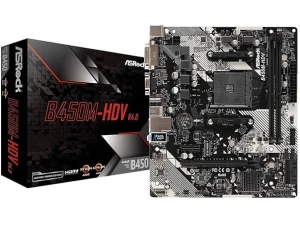 ASRock B450M-HDV R4.0 Socket AM4/ AMD Promontory B450/ DDR4/ SATA3&USB3.1/ M.2/ A&GbE/MicroATX Motherboard