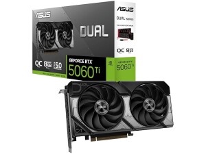 ASUS Dual GeForce RTX 5060 TI OC 8G GDDR7 Gaming Graphics Card - PCIe 5.0, 2632MHz Boost Clock, DLSS 4, HDMI 2.1b, DisplayPort 2.1b, 2.5 slot, Axial-tech fan design, 0dB technology, Vented Backplate