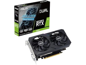 ASUS Dual NVIDIA GeForce RTX 3050 OC Edition Gaming Graphics Card (PCIe 4.0, 8GB GDDR6 memory, HDMI 2.1, DisplayPort 1.4a, 2-slot design, Axial-tech fan design, 0dB technology, and more)