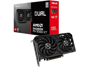 ASUS Dual Radeon RX 9060 XT 16GB GDDR6 Graphics Card (PCIe 5.0, HDMI 2.1b, DisplayPort 2.1a, 2.5-slot design, Axial-tech fan design, 0dB technology, and more)