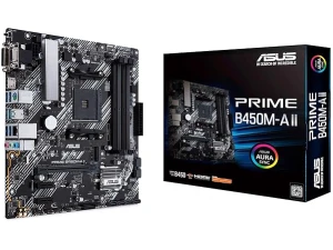 ASUS PRIME B450M-A II, AMD AM4, MATX, 128GB DDR4, 4DIMM, HDMI, DVI, D-SUB, PCIE