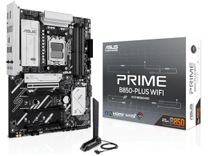 ASUS PRIME B850-PLUS WIFI, AMD, Socket AM5, AMD Ryzen 7000 Series, AMD Ryzen 8000 Series, AMD Ryzen 9000 Series, DDR5-SDRAM, 256 GB, DIMM