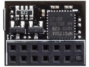ASUS TPM SPI Modul, Securely Store Keys, Data Passwords, 14-1 Pin, SPI Interface, Nuvoton NPCT750 Chip, One Year Warranty, Black