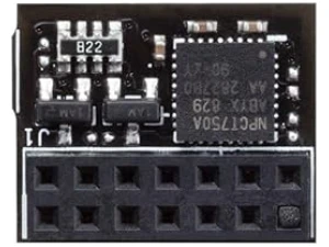 ASUS TPM SPI Modul, Securely Store Keys, Data Passwords, 14-1 Pin, SPI Interface, Nuvoton NPCT750 Chip, One Year Warranty, Black