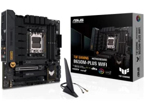 ASUS TUF GAMING B650M-PLUS WIFI AMD Ryzen AM5 Micro-ATX motherboard, 14 power stages, PCIe 5.0 M.2 support, DDR5 memory, WiFi 6 and 2.5 Gb Ethernet, USB4 support and Aura Sync