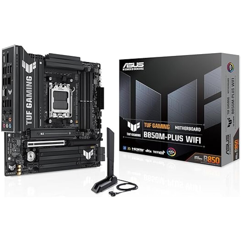 ASUS-TUF-GAMING-B850M-PLUS-WIFI-AMD-mATX-motherboard-1421-80A-DrMOS-power-stages-DDR5-PCIe-50-Ready-3xM2-slots-B0DP5BZZDZ