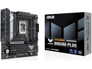 ASUS TUF GAMING B860M-PLUS Intel mATX motherboard, 12+1+2+1 80A DrMOS power stages, DDR5, PCIe 5.0, 3xM.2 slots, Realtek 2.5Gb Ethernet, DisplayPort, HDMI, USB 20Gbps Type-C with DP Alt mode