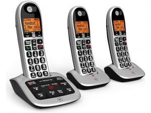 BT 4600 Cordless Landline House Phone, Home Phone, Big Buttons, Advanced Nuisance Call Blocker, Answer Machine, Trio Handset Pack