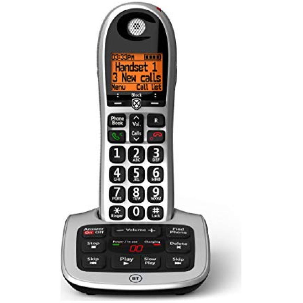 Computer House Dial BT 4600 Cordless Landline House Phone with Big Buttons, Advanced ...