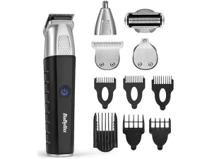 BaByliss Lithium Power 11 in 1 Multi-Trimmer, Cordless Grooming Kit with Beard, Body, Ear & Nose Hair Trimmer, Waterproof, Gifts for Men, Black