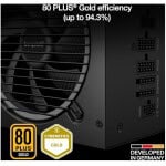 High-efficiency power supply with 80 PLUS Gold certification and up to 94.3% efficiency.