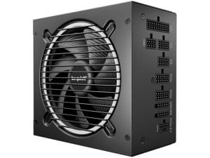 High-performance computer power supply unit with modular cables for gaming and PC builds.