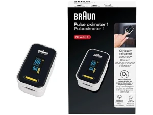Braun Pulse Oximeter 1 - Accurate Blood Oxygen Finger Monitor - Easy-to-use at Home - For COPD, Pneumonia, Sleep Apnea Sufferers - Great for Athletes- YK-81CEU