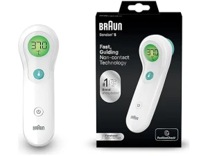 Braun Sensian 5 Forehead non-contact thermometer - Positioning Guidance - Colour-Coded Digital Display - 2 second measurement - Baby and Child Friendly - BNT300