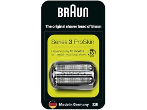 Braun Series 3 Electric Shaver Replacement Head, Easily Attach Your New Shaver Head, Compatible With All Series 3 ProSkin Electric Shavers, 32B, Black