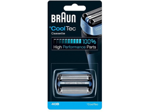 Braun Series 4 Electric Shaver Replacement Head, Easily Attach Your New Shaver Head, Compatible with All CoolTec Electric Shavers, 40B, Blue
