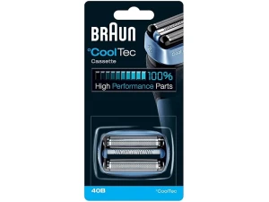 Braun Series 4 Electric Shaver Replacement Head, Easily Attach Your New Shaver Head, Compatible with All CoolTec Electric Shavers, 40B, Blue