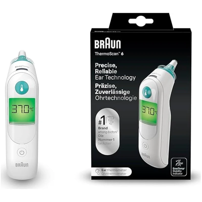 Braun-ThermoScan-6-Ear-thermometer-Colour-coded-Digital-Display-ExacTemp-Stability-Indicator-Baby-and-infant-frien-B086HTR7VV