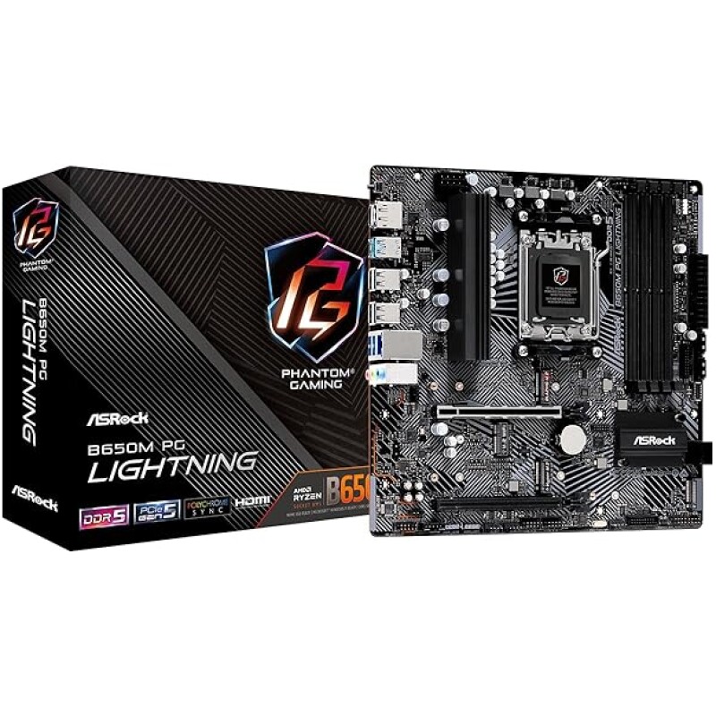 Carte-Mere-ASRock-B650M-PG-Lightning-DDR5-AM5-Micro-ATX-B0CJT1QJXF