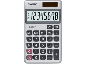 Casio Calculator Handheld Battery Solar-power 8 Digit 3 Key Memory Wallet 70x117x8mm Ref SL300SV