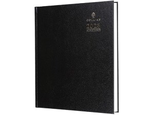 Collins - Desk - Quarto 2026 12 Month Calendar Year Planner, Week-To-View Diary with Appointments, Hard Cover - Black (A36.99-26)