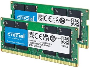 Crucial DDR4 RAM 32GB Kit (2x16GB) 3200MHz SODIMM CL22, Laptop Computer Memory, Mini PC (or 2933MHz, 2666MHz) - CT2K16G4SFRA32A