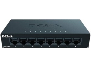 D-Link DGS-108GL 8-Port Gigabit Unmanaged Desktop Switch, Fanless, Low Profile, Metal Housing, Plug-and-Play, 802.3az EEE black DGS-108GL