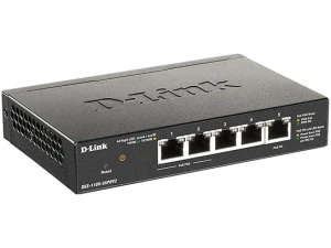 D-Link DGS-1100-05PDV2 - 5-Port Gigabit Smart Managed Switch with VLAN support, layer 2 features, QoS, 802.3az EEE, Fanless