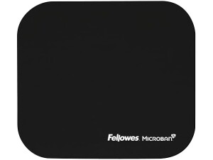 Fellowes Mouse Mat with Non-Slip Rubber Base - Mouse Pad with Antibacterial Protection - Suitable for Both Optical and Laser Mice - 199 x 232 x 2mm - Black