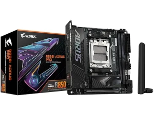 GIGABYTE B850I AORUS PRO Motherboard - AMD Ryzen 9000 Series CPUs, 8+2+1 Phases Digital VRM, up to 8400MHz DDR5 (OC), 1xPCIe 5.0 + 1xPCIe 4.0 M.2, 2.5LAN, WIFI 7, USB 3.2 Gen 2