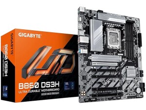 GIGABYTE B860 DS3H Motherboard - Supports Intel Core Ultra CPUs, 8+1+2+2 phases VRM, up to 9066MHz DDR5, 1xPCIe 5.0 + 1xPCIe 4.0 M.2, 2.5 GbE LAN, USB 3.2 Gen 2x2