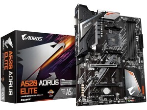 High-performance Gigabyte Aorus A520 Elite gaming motherboard for AMD Ryzen processors.