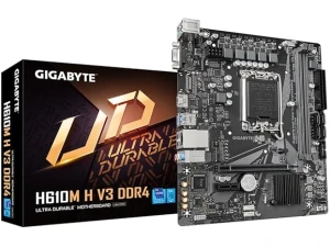 Gigabyte H610M H V3 DDR4 Motherboard - Supports Intel Core 14th CPUs, 4+1+1 Hybrid Phases Digital VRM, up to 3200MHz DDR4, 1xPCIe 3.0 M.2, GbE LAN, USB 3.2 Gen 1