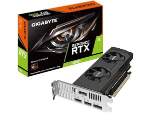Gigabyte NVIDIA GeForce RTX 3050 OC Low Profile 6G Graphics Card - 6GB GDDR6, 96-bit, PCI-E 4.0, 1477MHz Core Clock, 2x DP 1.4, 2 x HDMI 2.1, GV-N3050OC-6GL